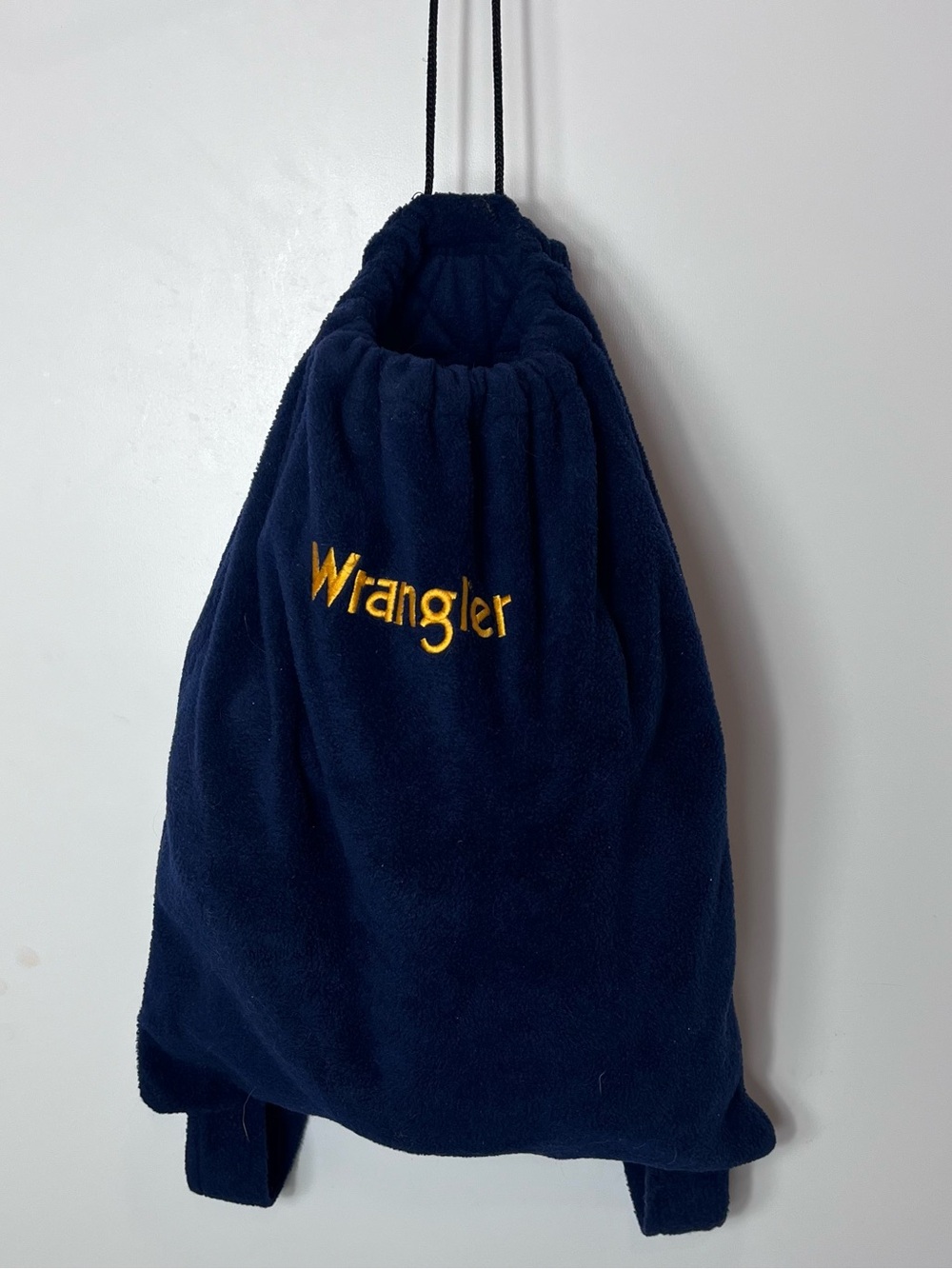 Wrangler Fleece Blanket Throw Backpack Bag 48x58 Navy Drawstring‎ Picnic Park